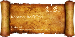 Kontra Beáta névjegykártya